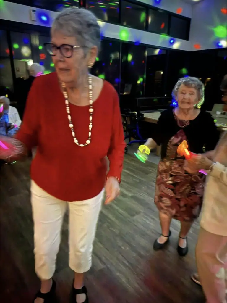 baby boomers in aged care disco dancing