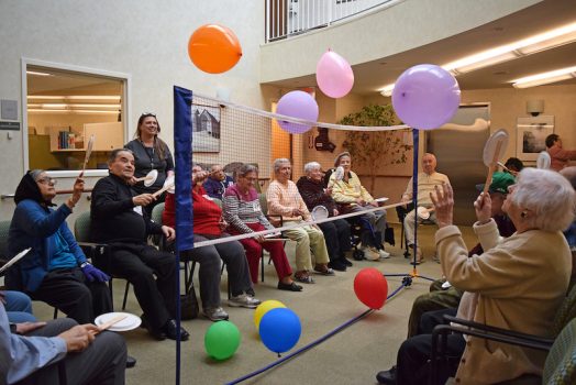 Seated Balloon Volleyball for Seniors - Fun Exercise