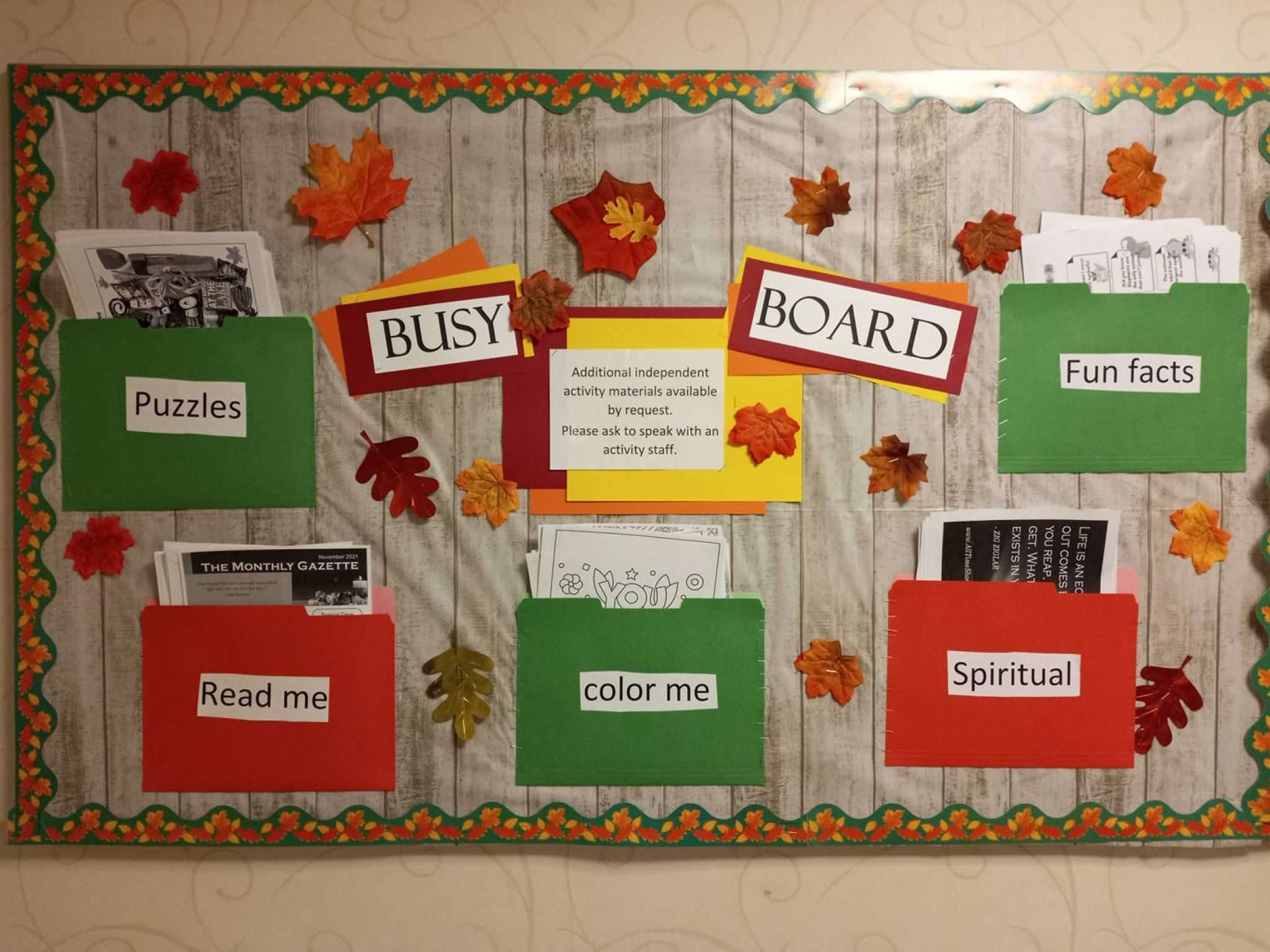 Busy Board: Activities for Seniors