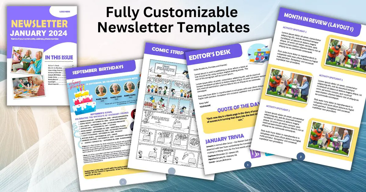 January Newsletter Template For Seniors   Newsletter Templates 