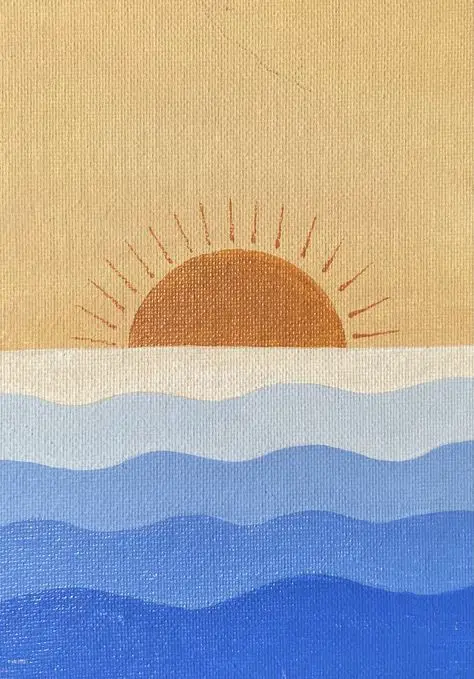 sea and sun painting